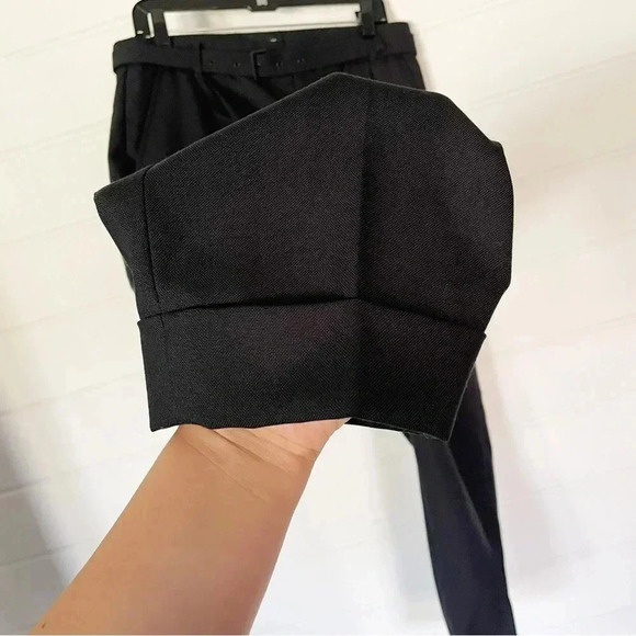 The Kooples Women’s Wide Tapered Cuffed High Rise Black Wool Trousers Waist 34” - Picture 6 of 11